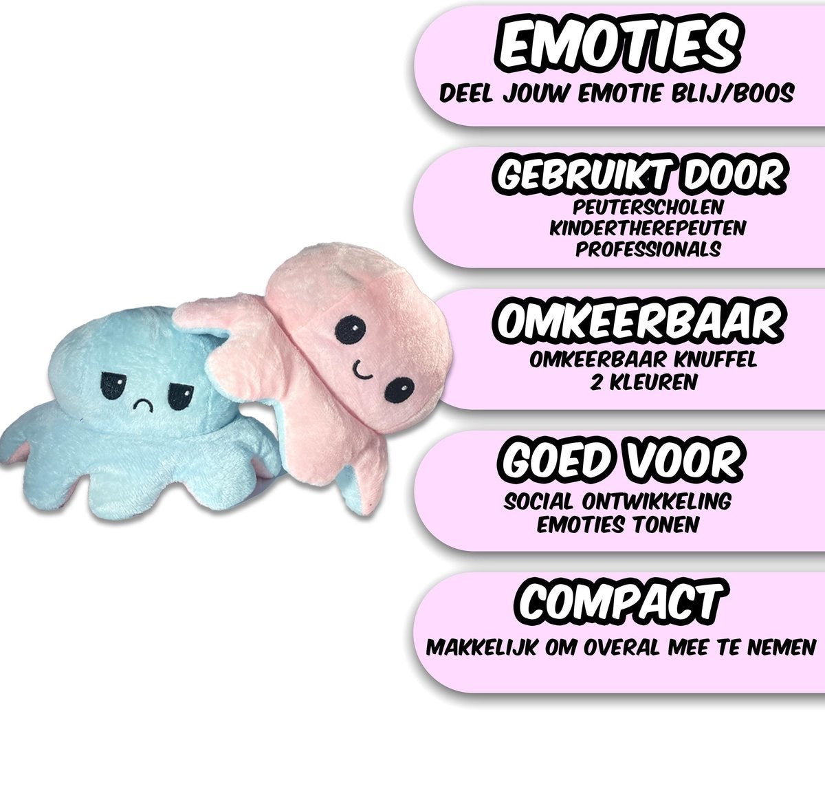 Mood Octopus Licht Blauw Licht Roze