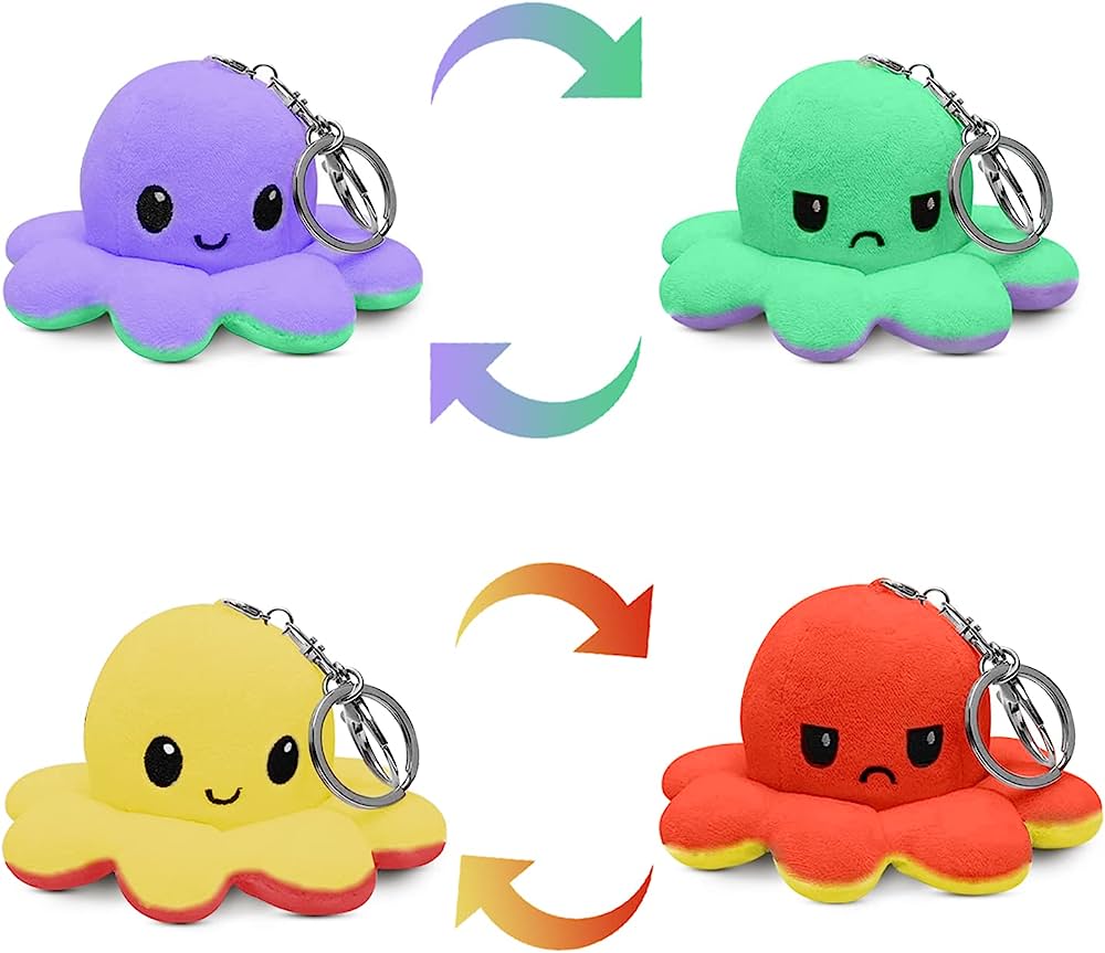 Mood octopus sleutelhangers 2 stuks