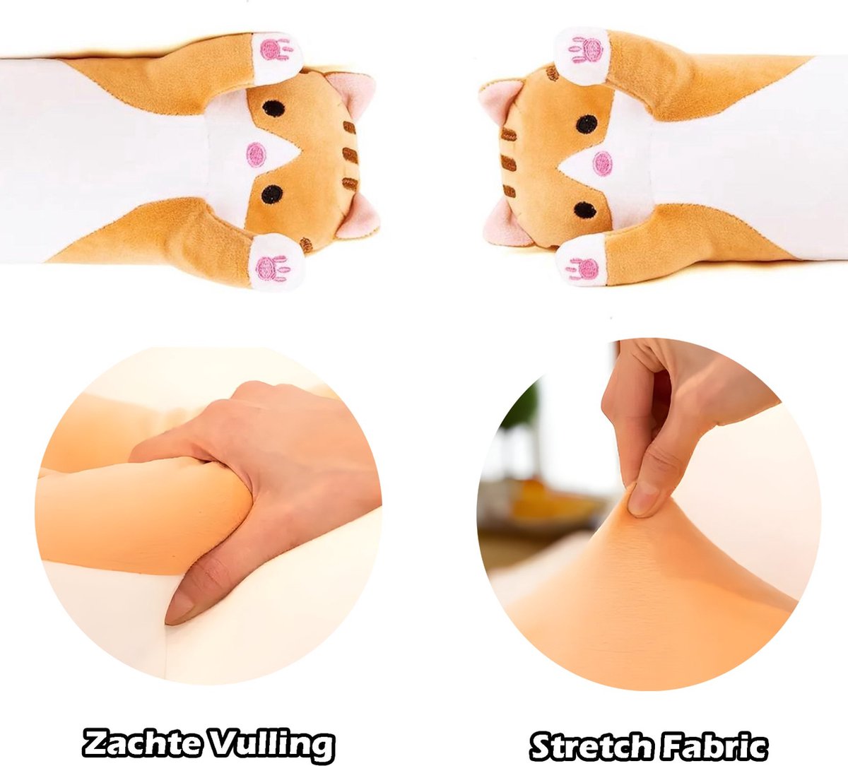 60 cm Lange Kat Bruin knuffel plushe decoratie