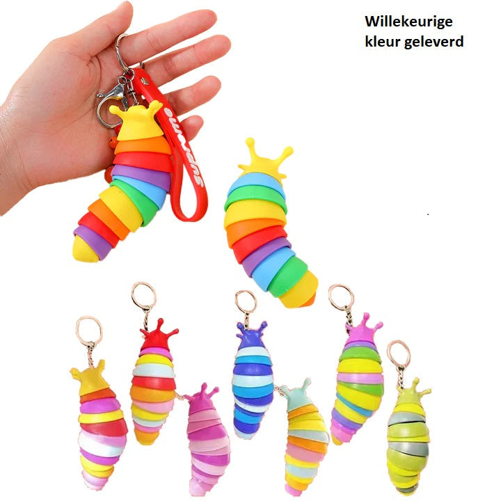 Fidget Slug Slak Mini - 10 cm - Mix Kleuren 2 Stuks