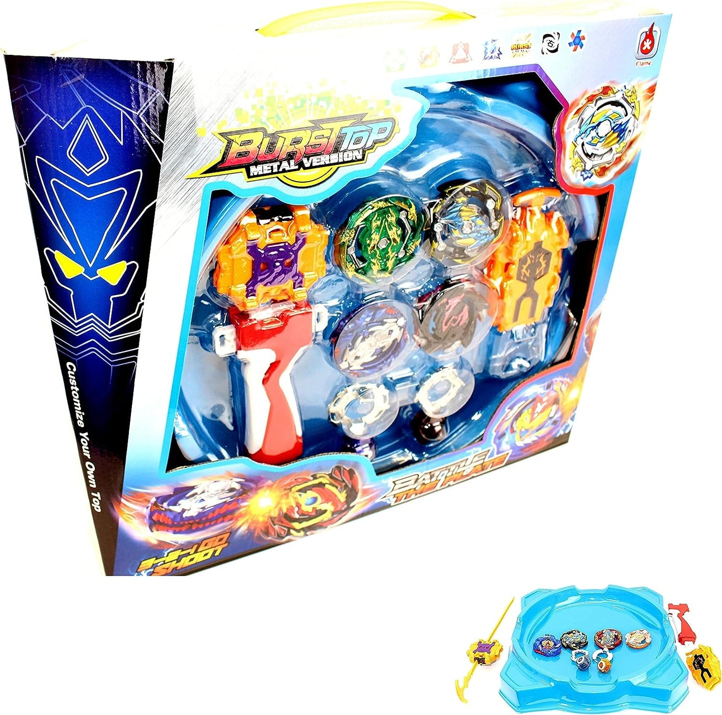 Bursttop Blade - Complete top set - Edition Blue + 1 Extra Burrsttop Blade inclusief eigen launcher