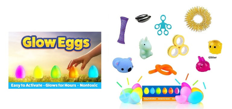 Paaseieren Glow in The Dark gevuld - Mochies en Fidgets