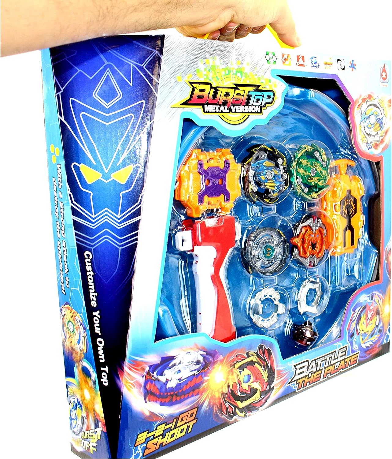 Bursttop Blade - Complete top set - Edition Blue + 1 Extra Burrsttop Blade inclusief eigen launcher