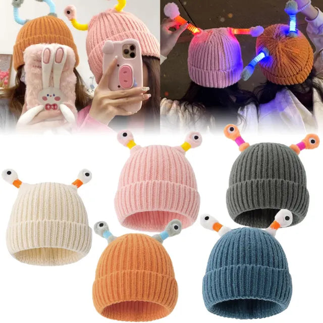 Beannie Hat Muts met poptubes lights Alien Party