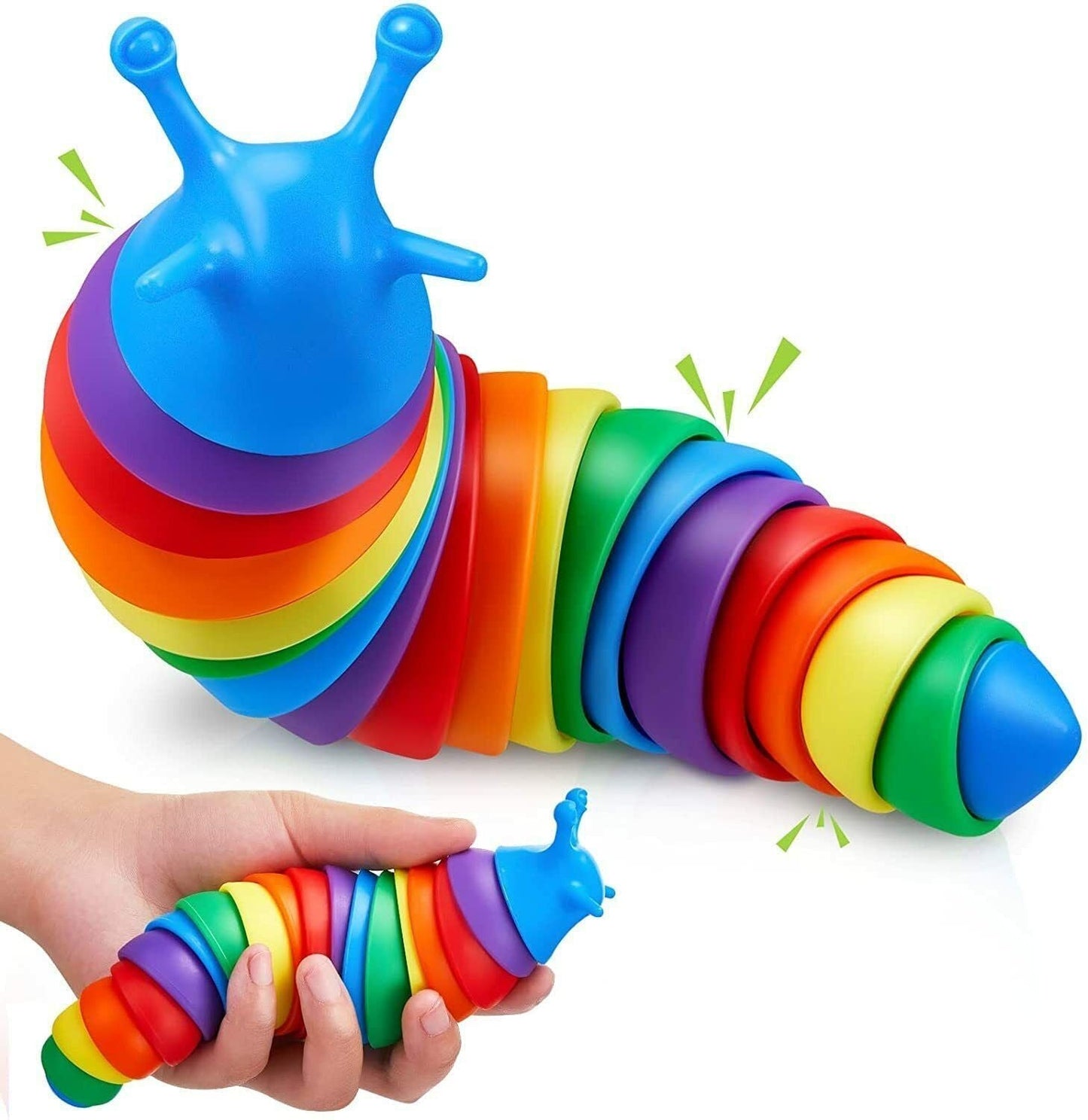 Fidget Slak Slug - 20CM - Rainbow Kleuren